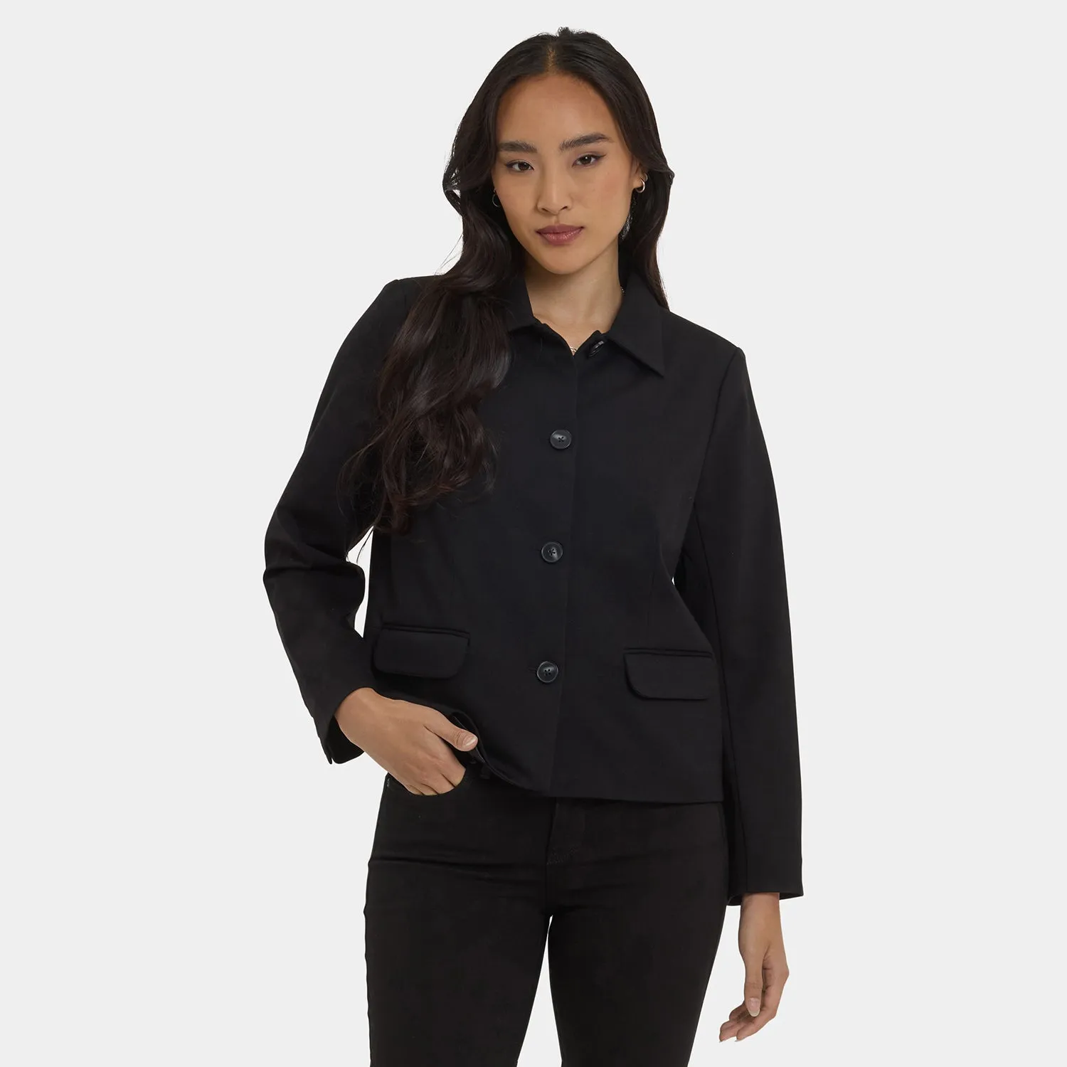 NYDJ Meredith Jacke Ponte Schwarz