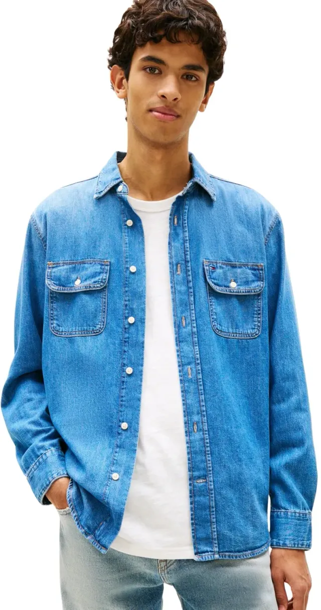 Tommy Jeans Relaxed Denim Shirt EXT Dm0dm23028 Jeanshemd L
