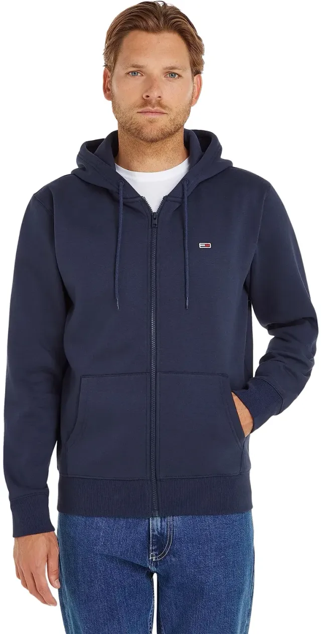 Tommy Jeans TJM Regular Zipper Hoodie blau Kapuze