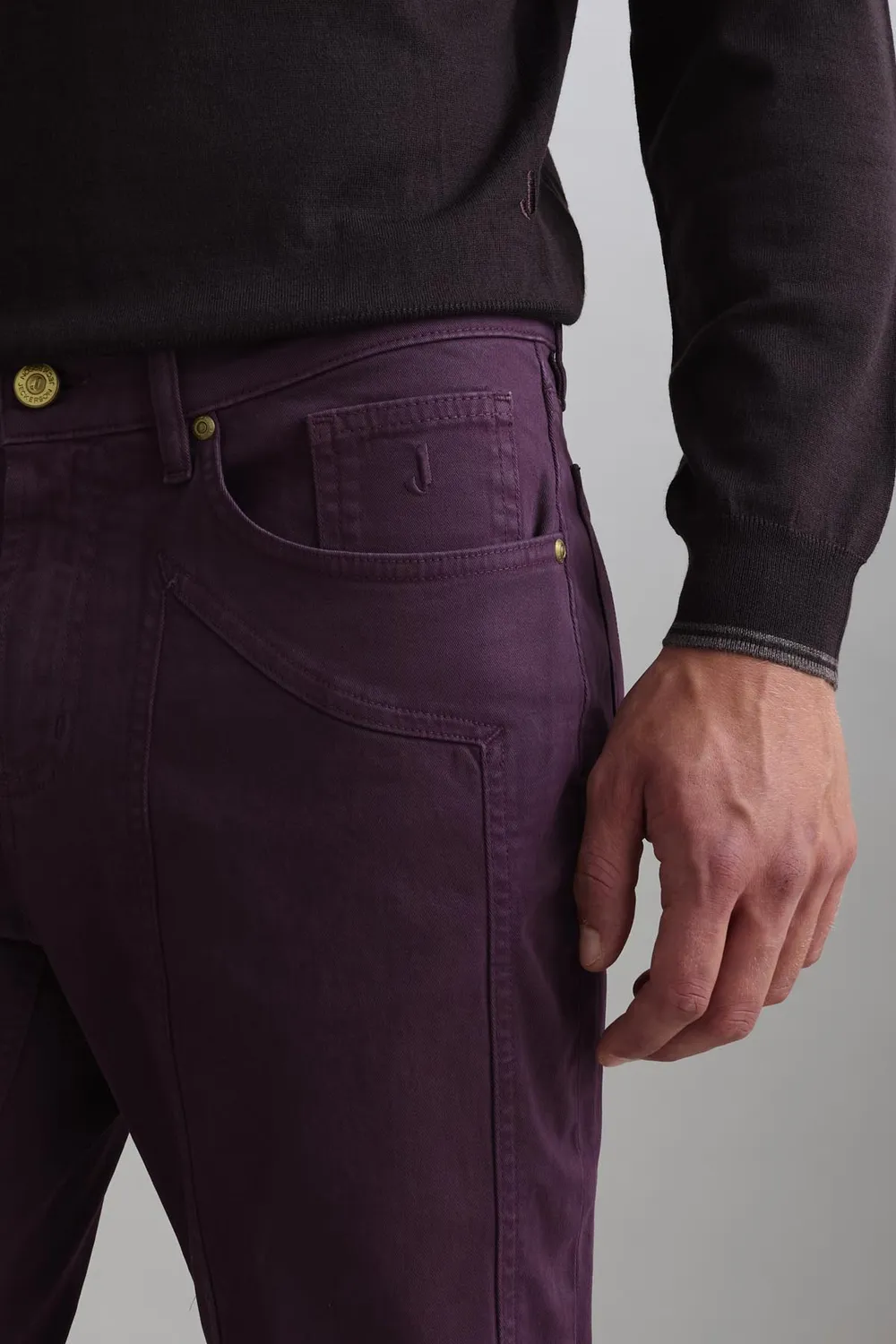 Jeckerson John Slim Fit Hose dunkelviolett Gabardine