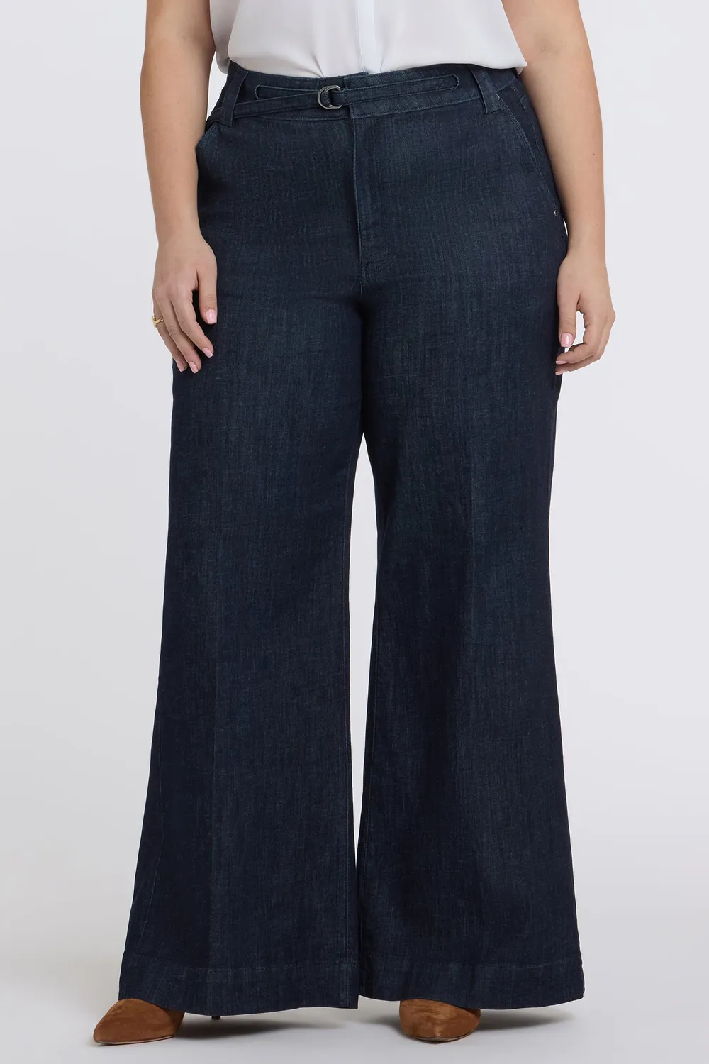 NYDJ Mia Palazzo Jeans Plus Rinse mit Gürtel