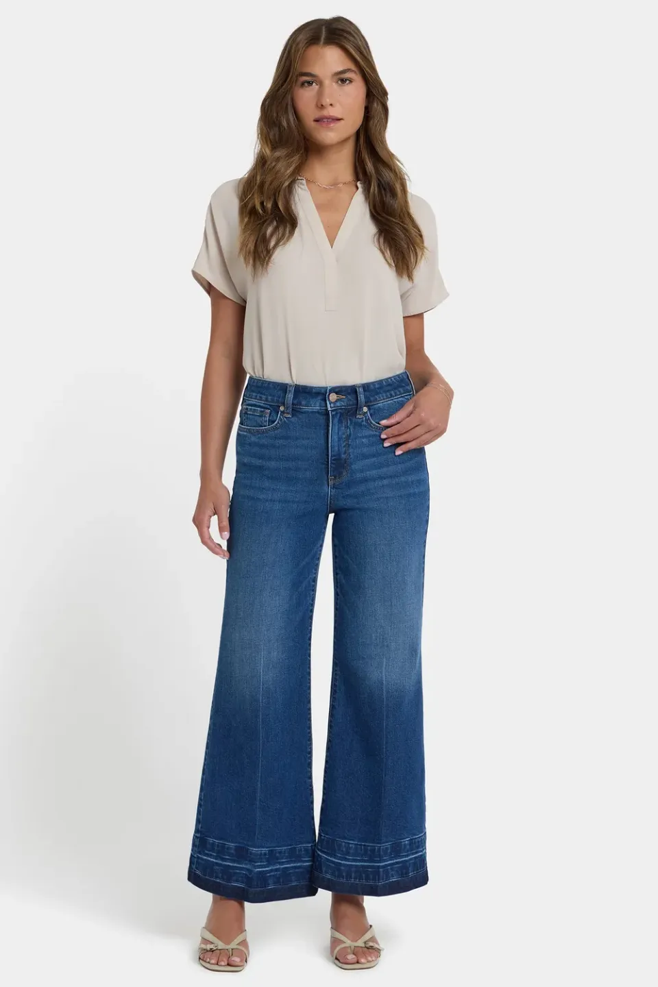 NYDJ Mia Palazzo Ankle Jeans Trail Lands Weit