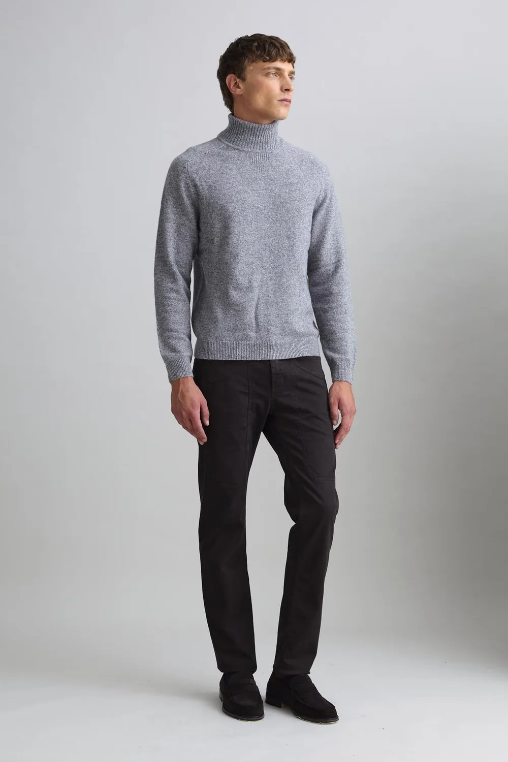 Jeckerson Dolcevita Wollpullover Grau Melange