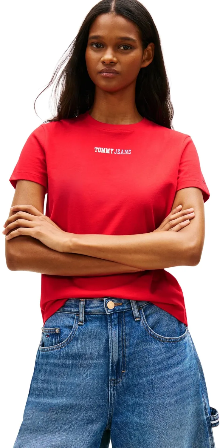 Tommy Jeans S/S T-Shirt Damen T-Shirt Schwarz Kurzarm