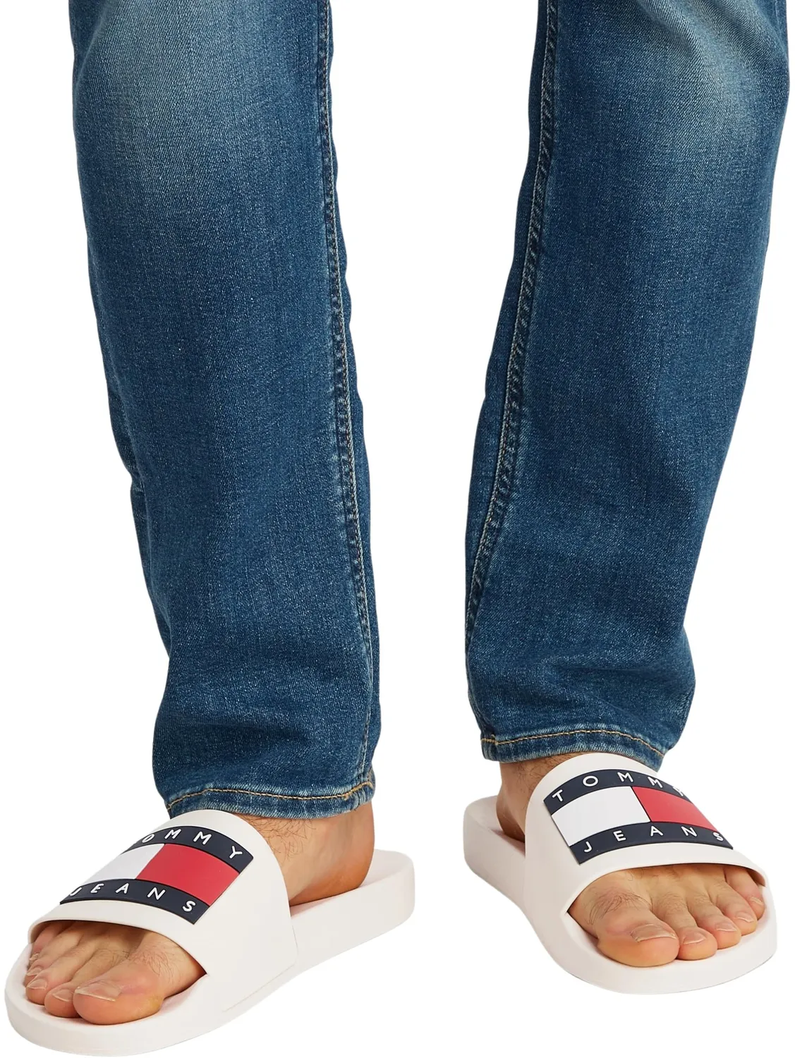 Tommy Jeans Pool Slide Herren Badelatschen 42 Ecru