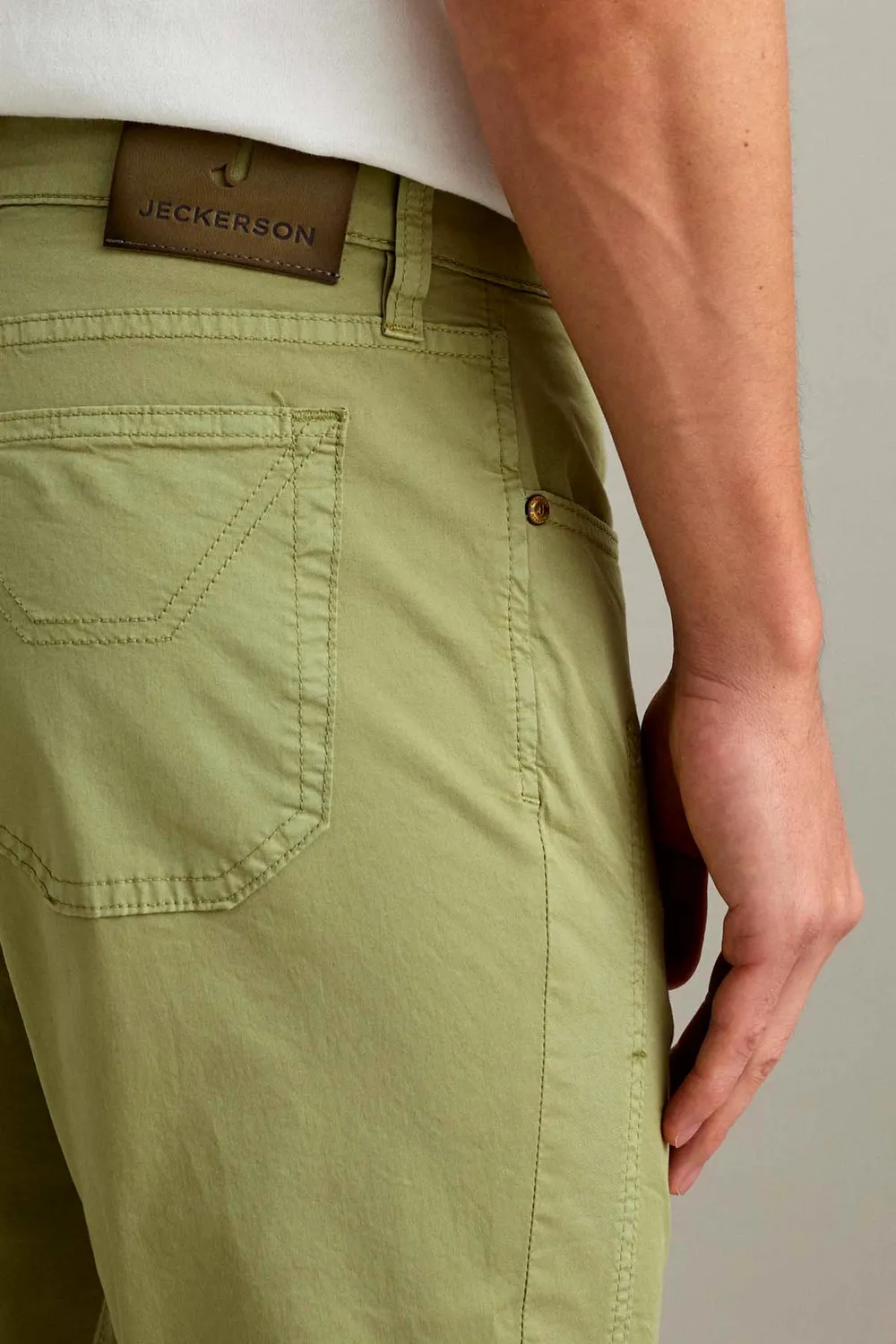 Jeckerson John Slim Fit Hose Salbeigrün Gabardine Light