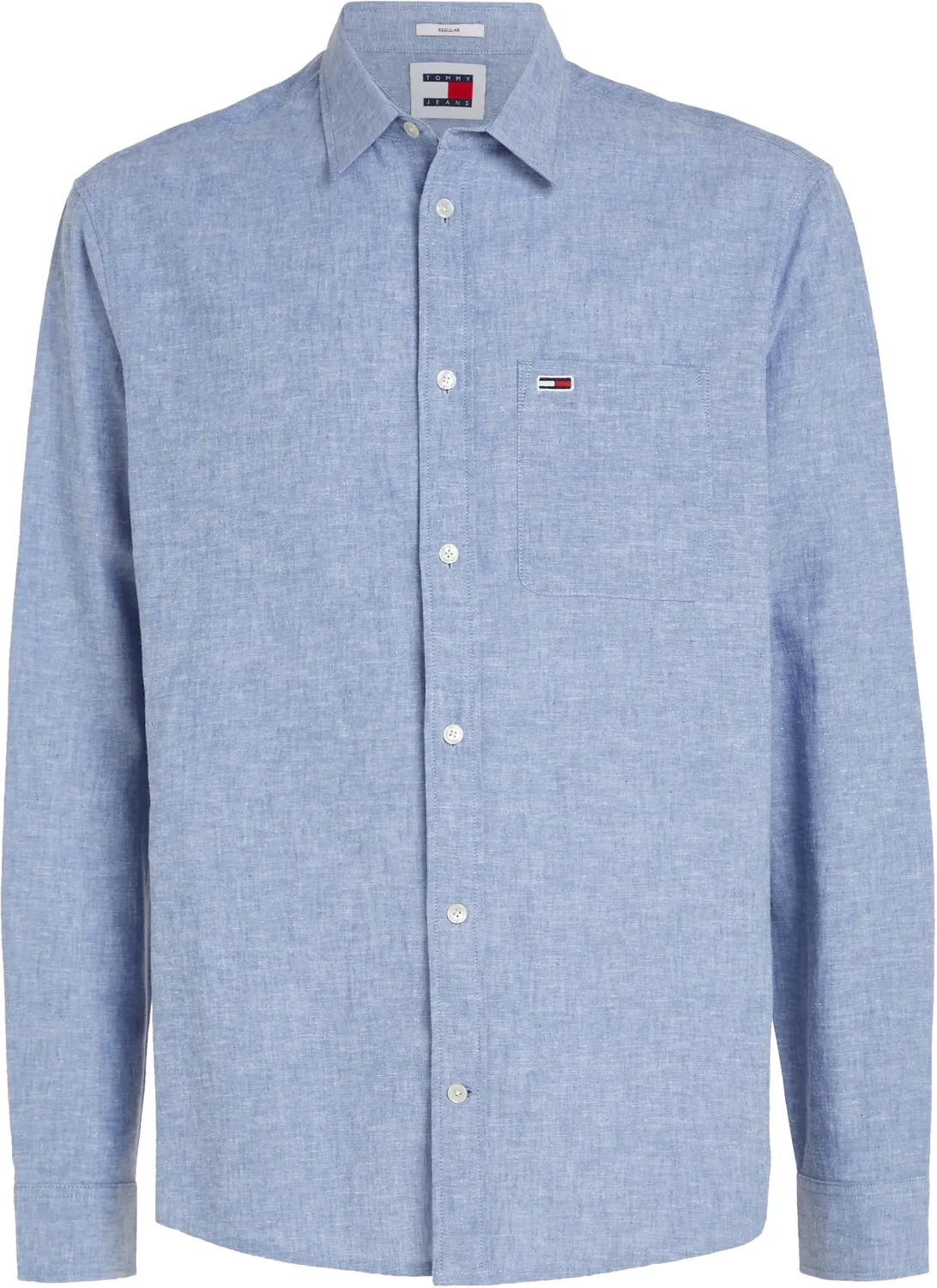 Tommy Jeans Linen Blend Herren Hemd Blau Charmed Gr. S Leinen