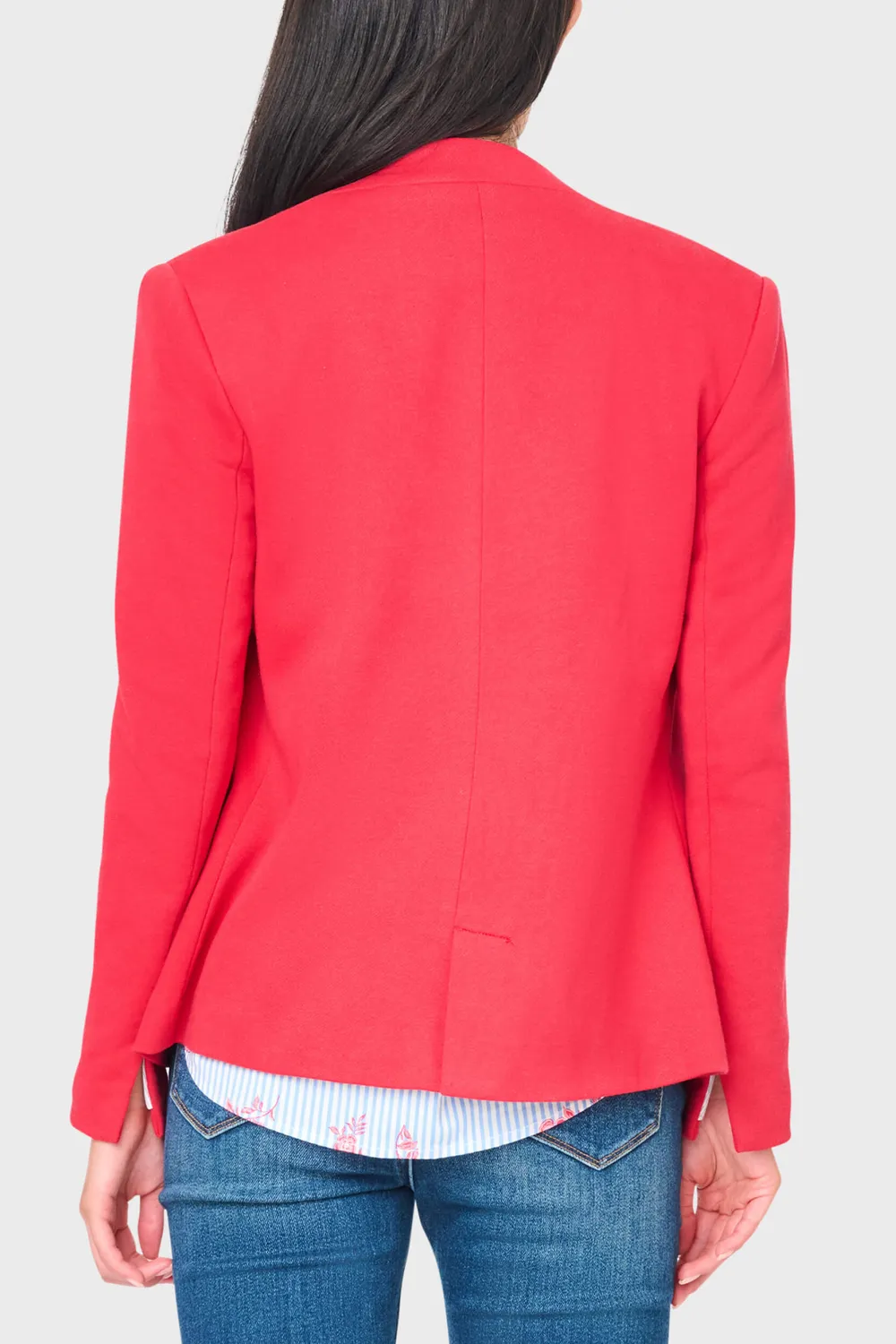 Gibsonlook Notch Collar Strickblazer Rot Lipstick