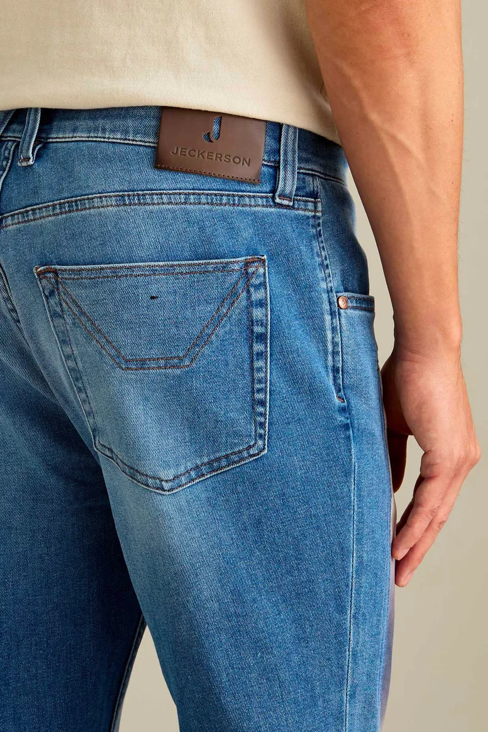 Jeckerson Anniversary Slim Fit Jeans Mittelblau Panama