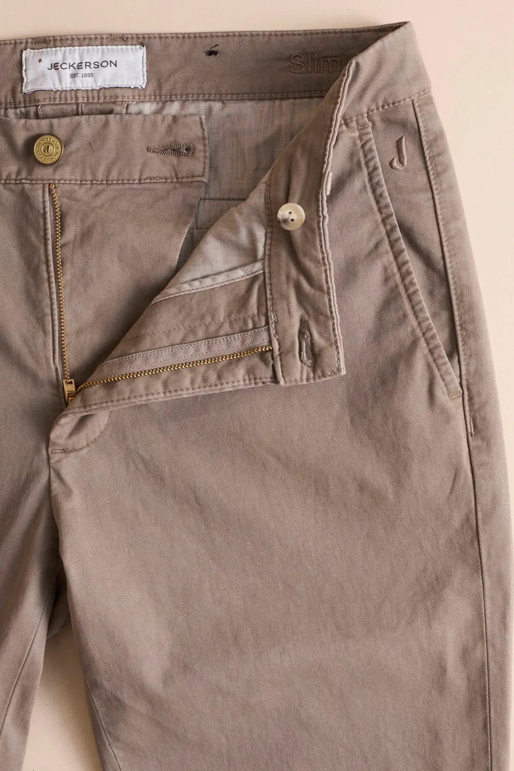 Jeckerson Jack Slim Fit Chinohose Beige Baumwolle