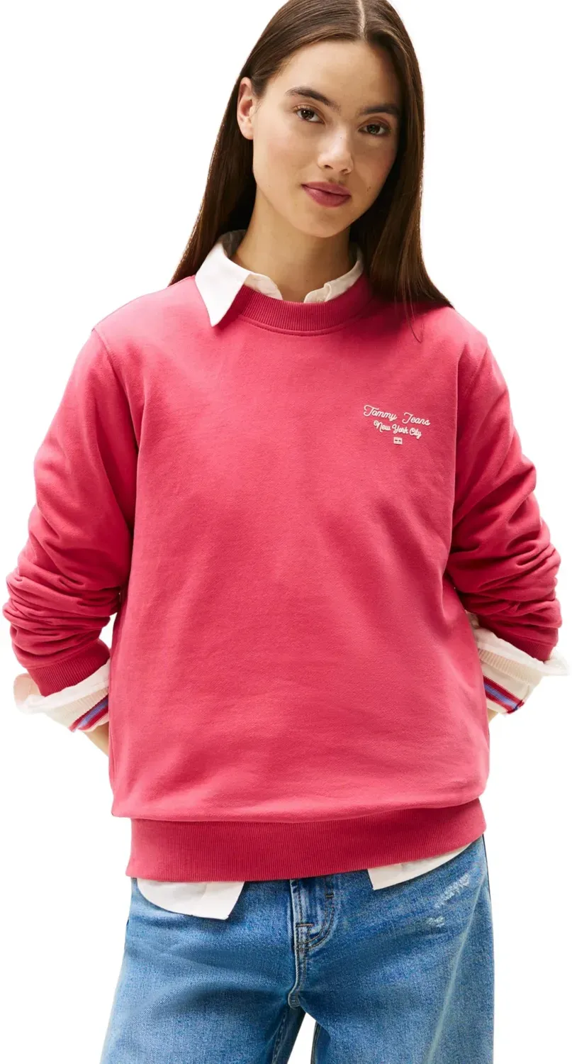 Tommy Jeans Reg ESS Logo Crew Sweatshirt DW0DW21960 Schwarz M