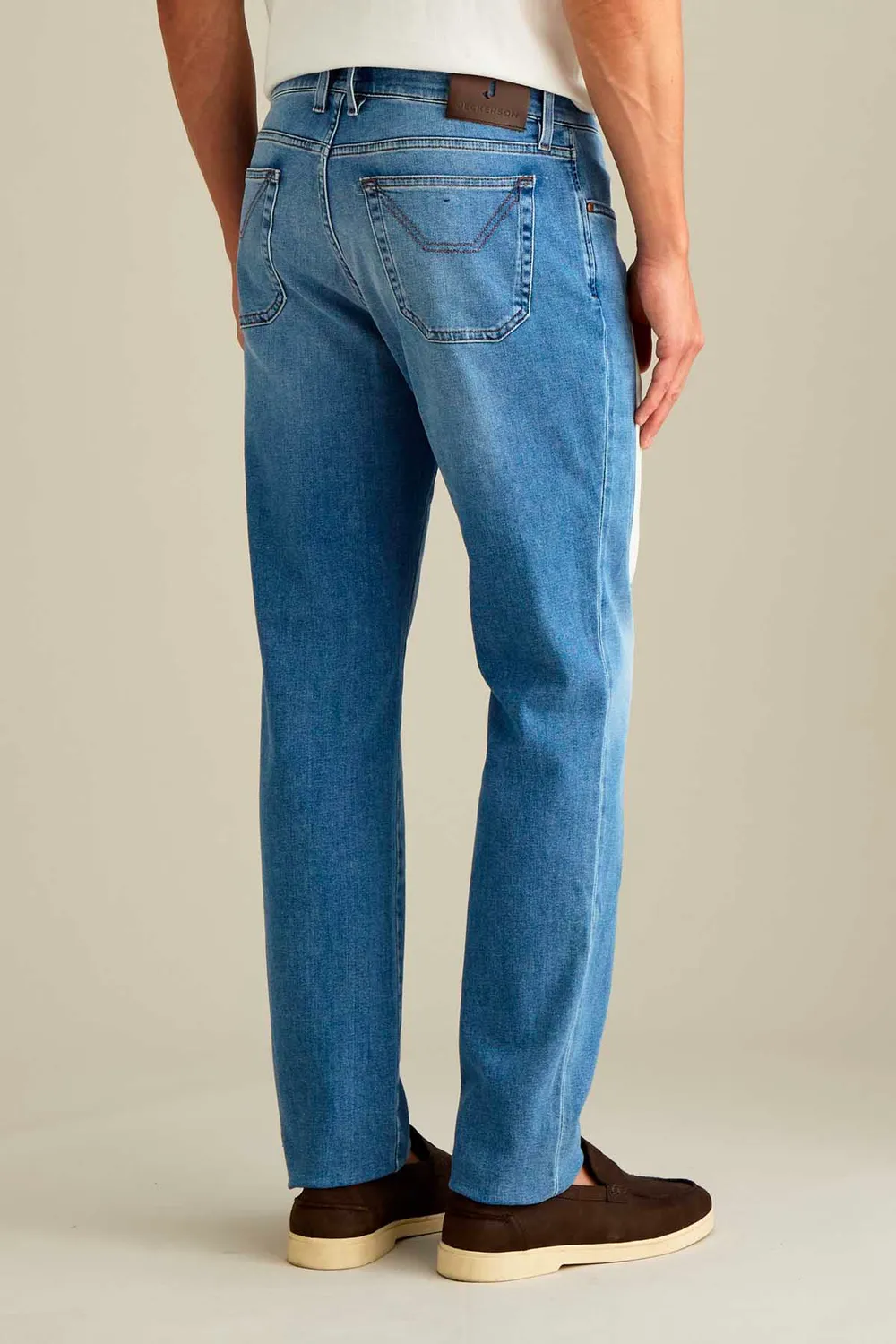 Jeckerson John Slim Fit Jeans hellblau Alcantara beige