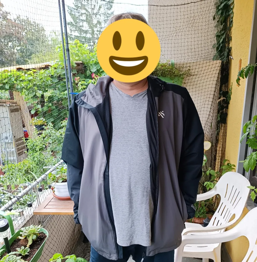 Alessandro Salvarini AS322 Regenjacke Dunkelgrau-Schwarz
