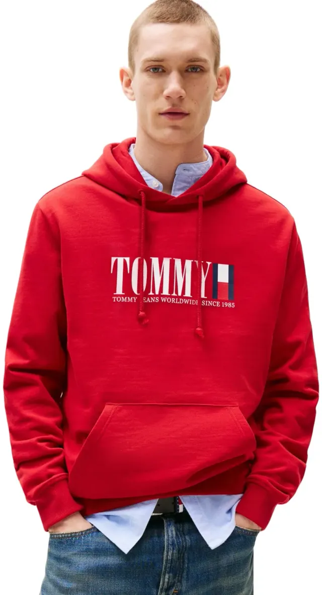 Tommy Jeans Graphic Hoodie Herren Schwarz L Kapuze