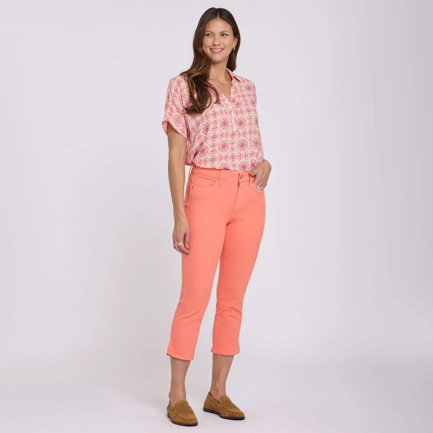 NYDJ Chloe Capri Jeans Peachiness Caprijeans Orange Cool-Denim