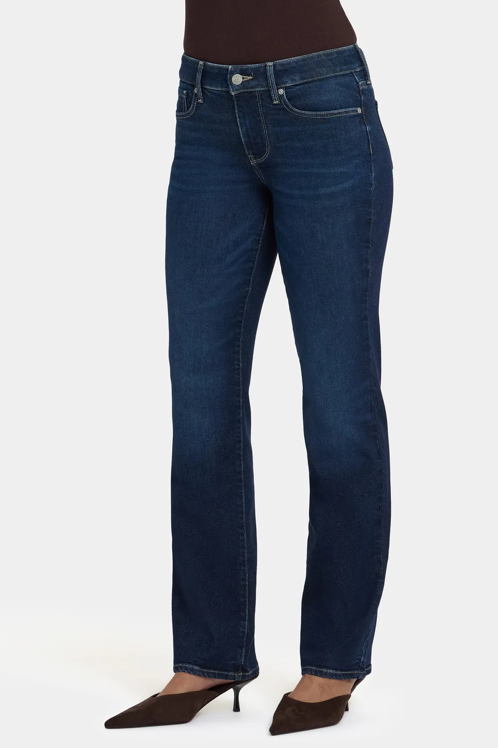NYDJ Marilyn Straight Indigo Seine Jeans Dunkelblau