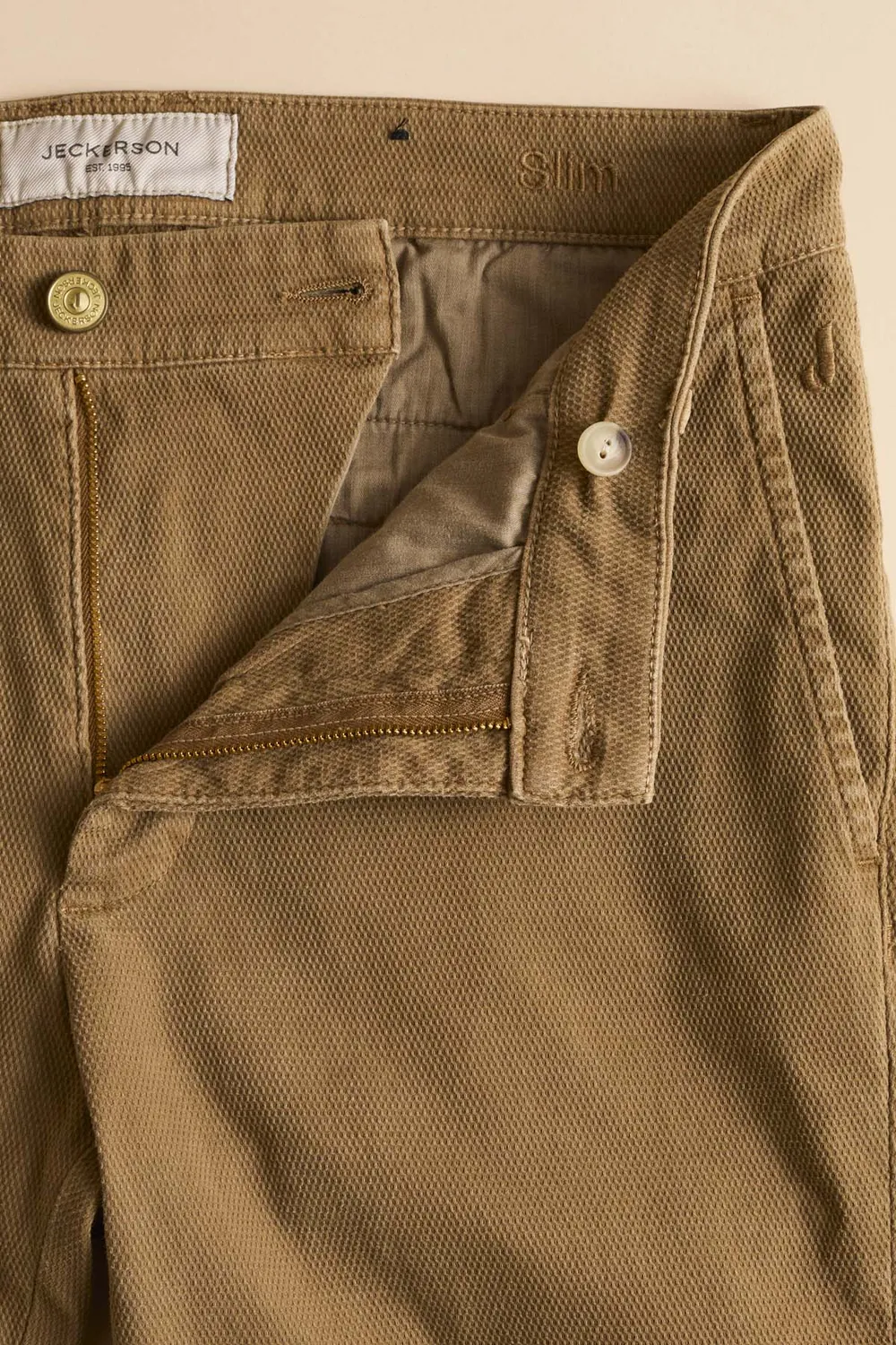 Jeckerson Jack Chino Herren beige Slim Fit Baumwolle