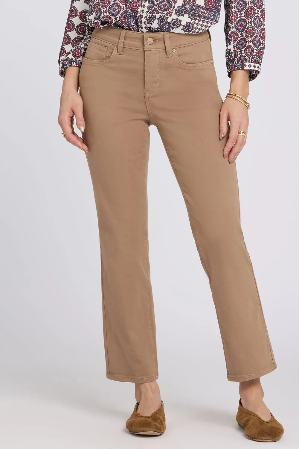 NYDJ Marilyn Straight Ankle Jeans Toasted Coconut