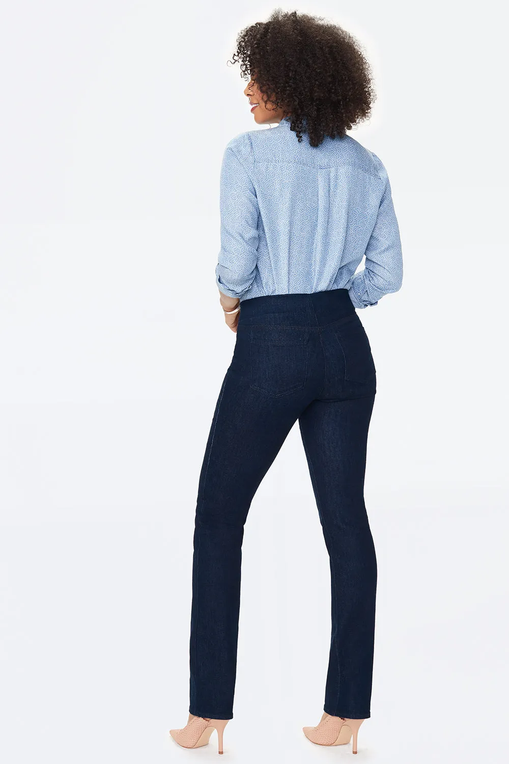 NYDJ Marilyn Straight Pull-On Jeans Rinse Gummibund