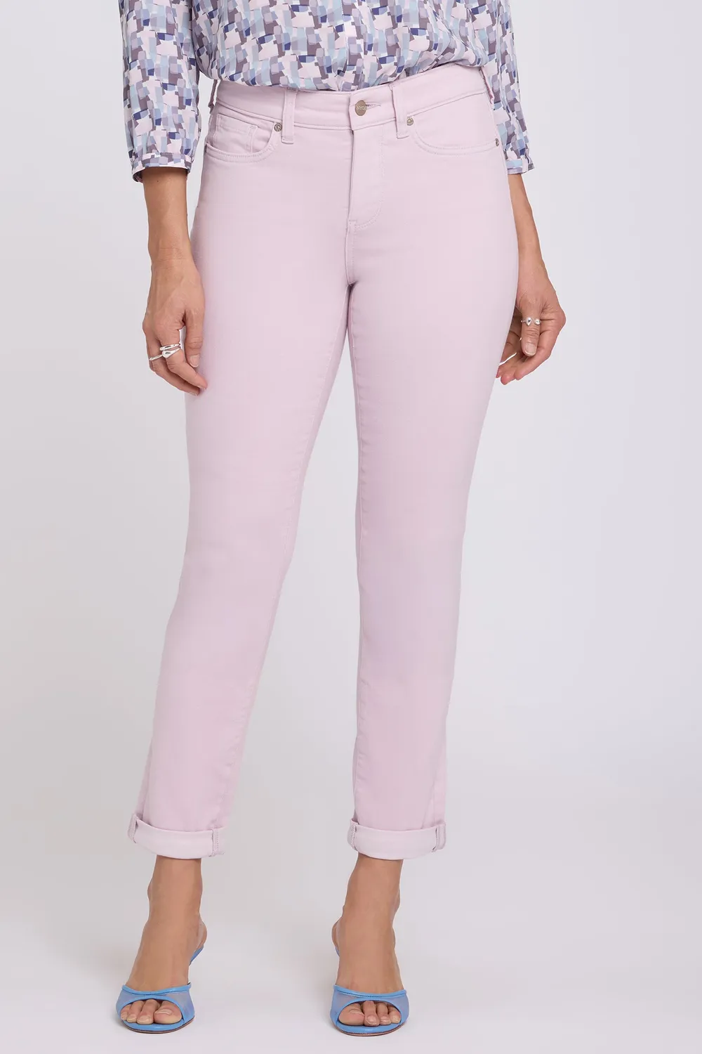 NYDJ Sheri Slim Straight Ankle Jeans Light Lilac formend