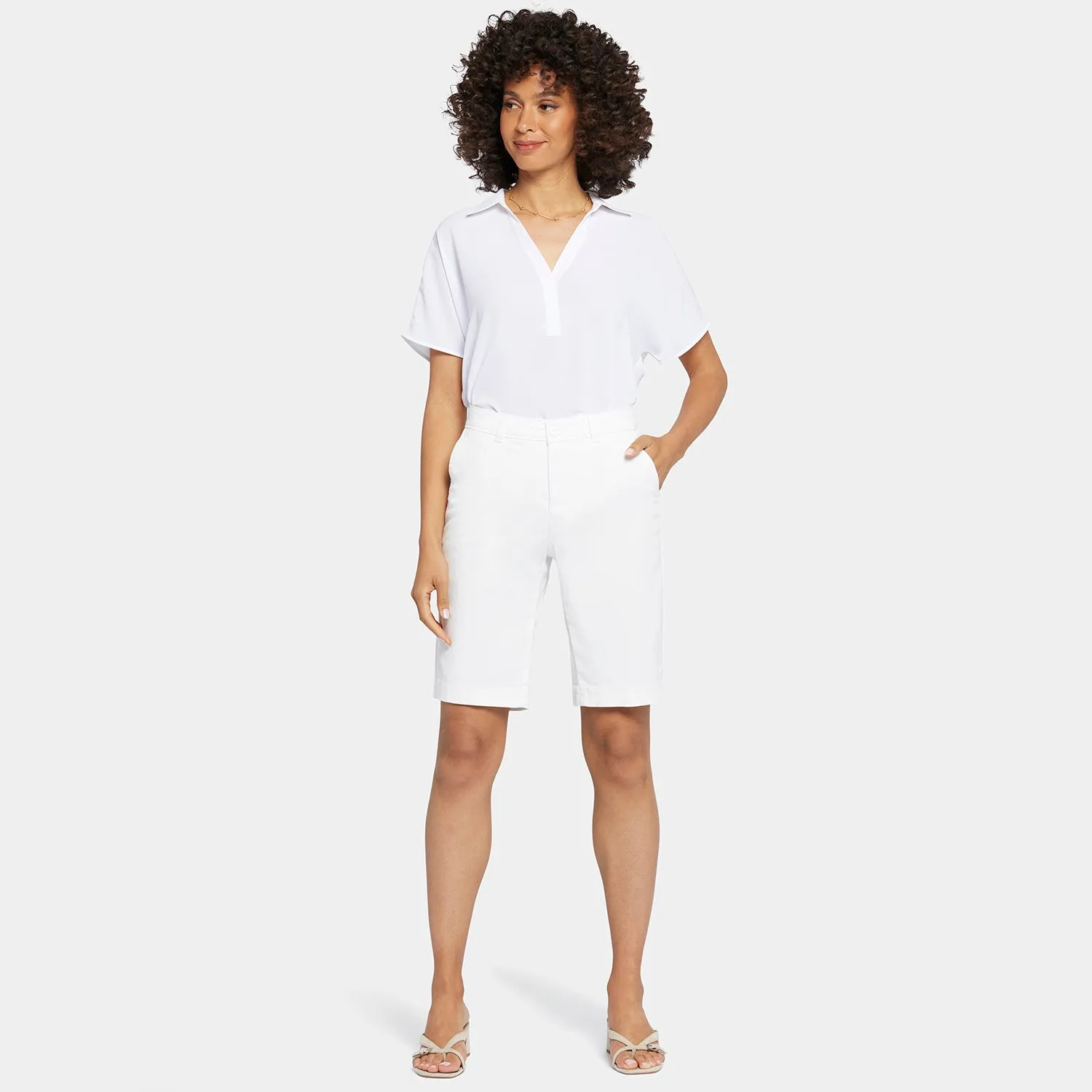 NYDJ Bermuda Shorts Optic White Stretch