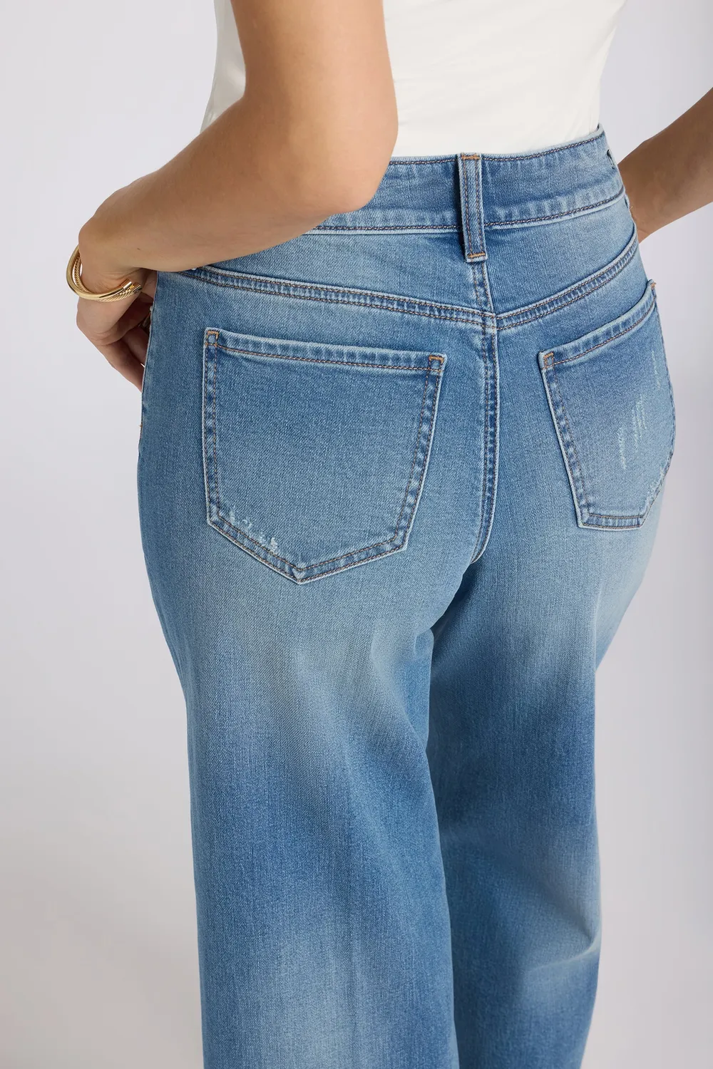 NYDJ Teresa Wide Leg Ankle Jeans Port Sea Weit