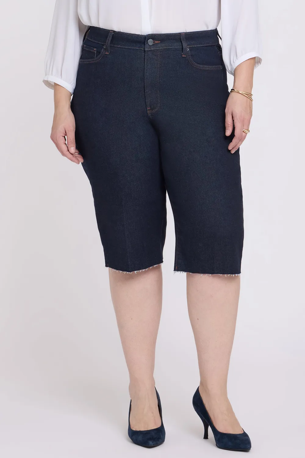 NYDJ Kristie Bermuda Shorts Plus Magical Dunkel