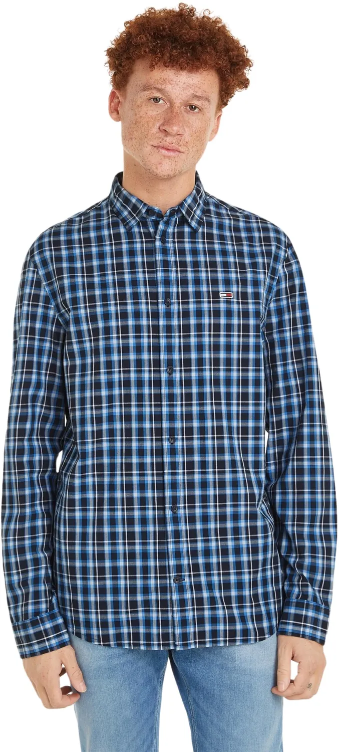Tommy Jeans Freizeithemd Herren blau Langarm