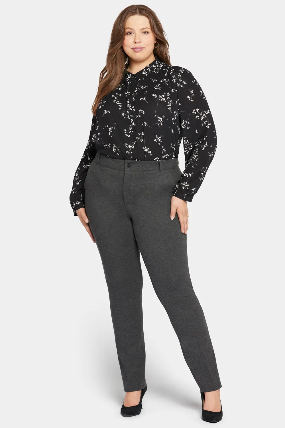 NYDJ Classic Trouser Stoffhose Charcoal Heathered formend