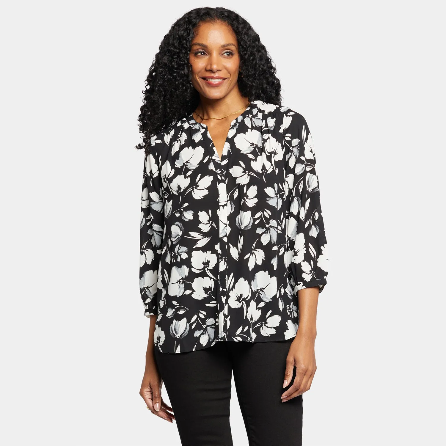 NYDJ Pintuck Bluse Bellefontaine 3/4-Arm recycelt