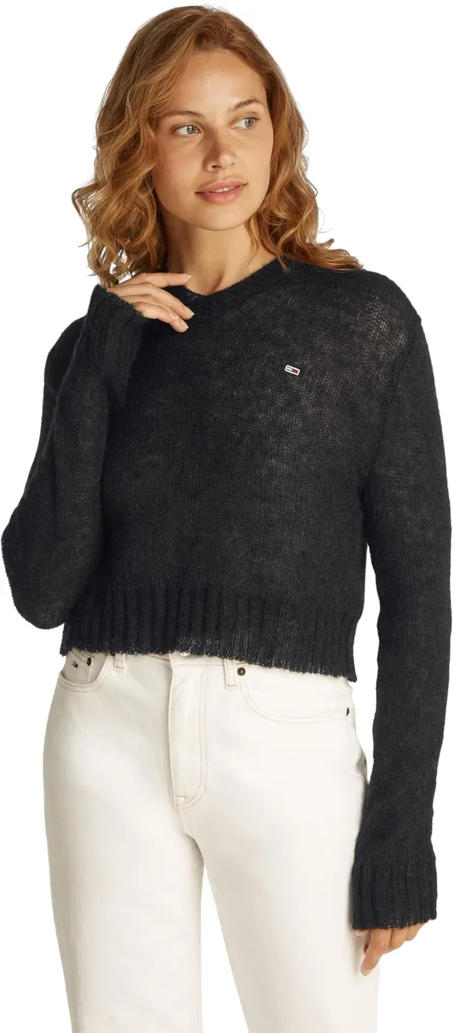 Tommy Jeans Open Knit Pullover Damen XL mit V-Ausschnitt