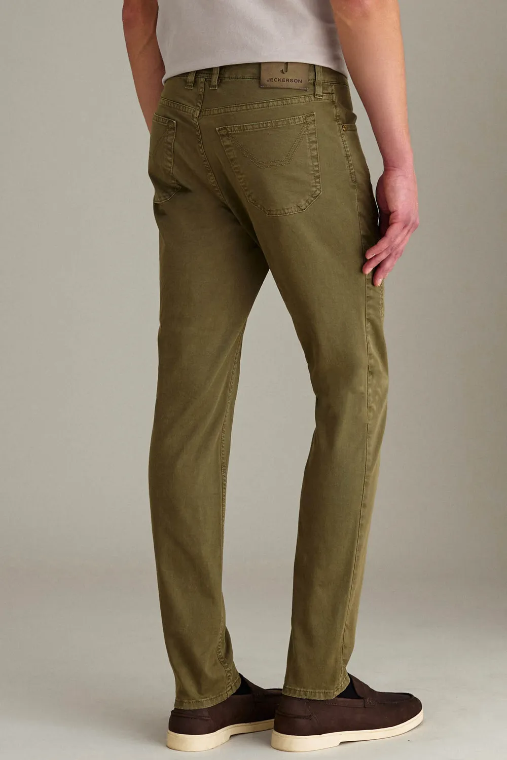Jeckerson John Hose Militärgrün Slim Stretch