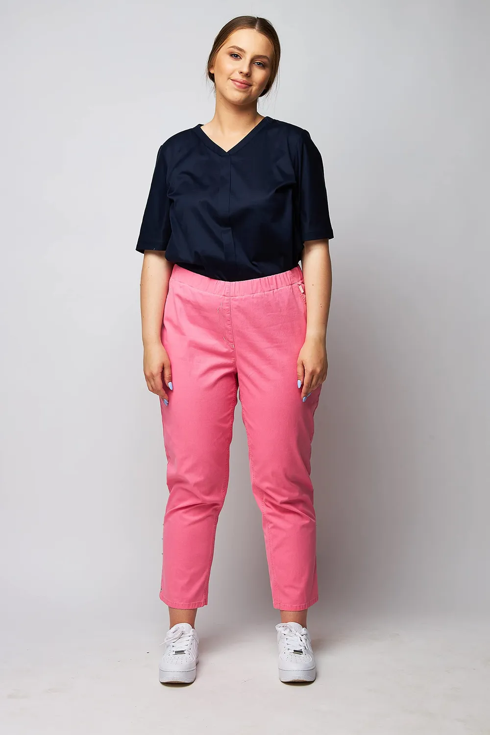 Wille Schlupfjeans Rosa mit Gummizug leichte Damenjeans