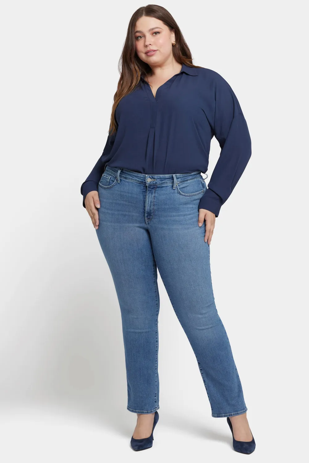 NYDJ Marilyn Straight Jeans Heyburn Plus Size Gerades Bein