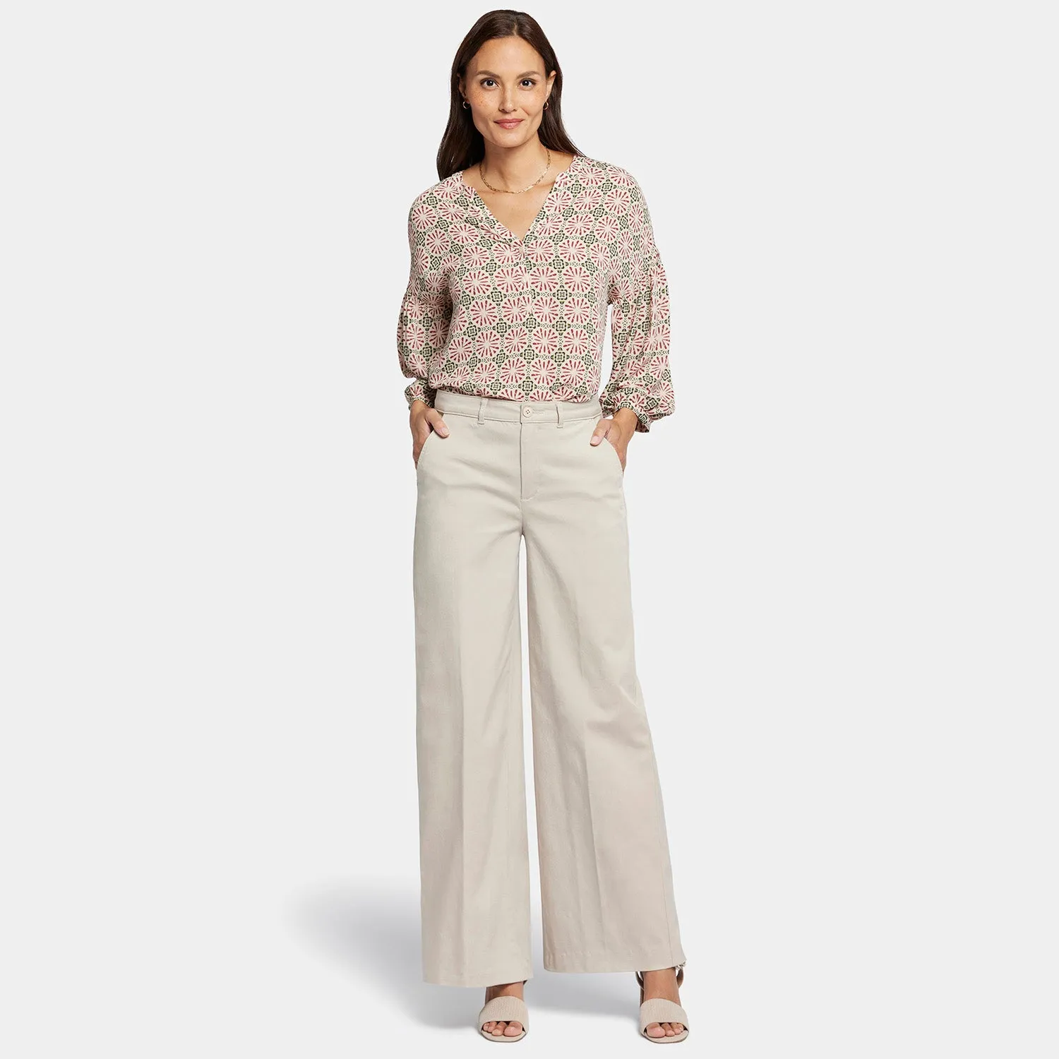 NYDJ Whitney Trouser Hose Feather Beige weit