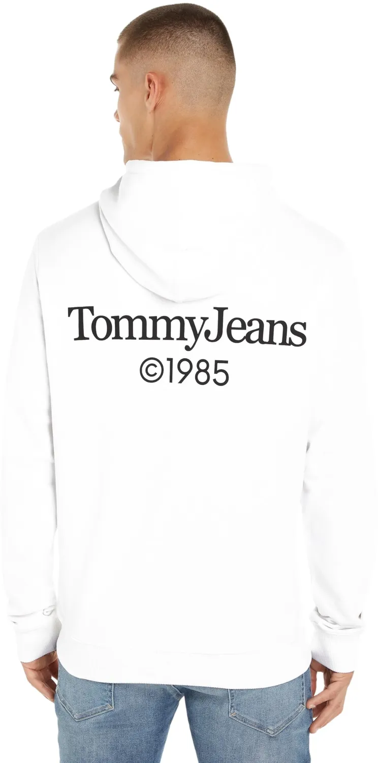 Tommy Jeans Herren Hoodie mit Kapuze Weiß Baumwolle