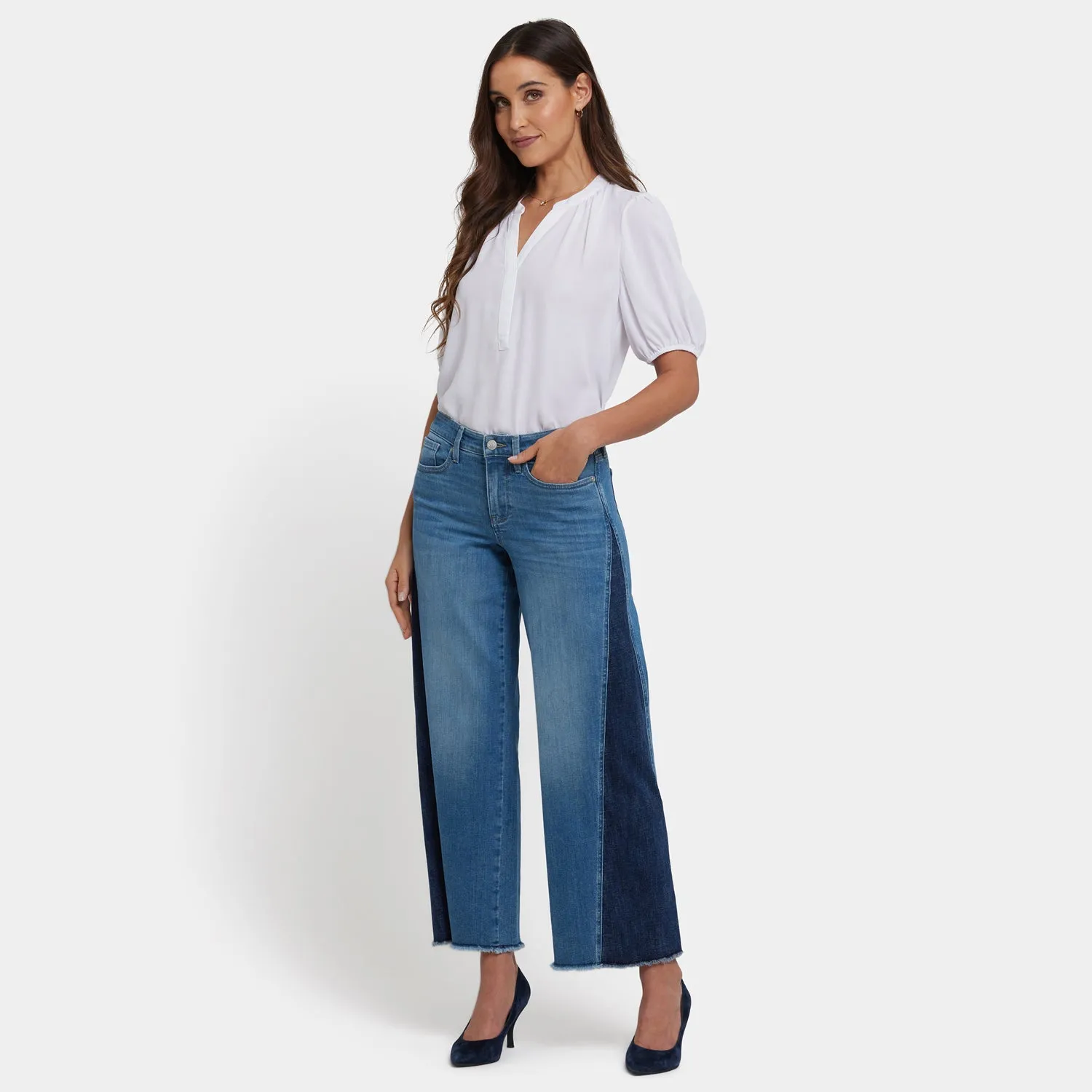 NYDJ Teresa Wide Leg Jeans Avenue Blue Kontrast