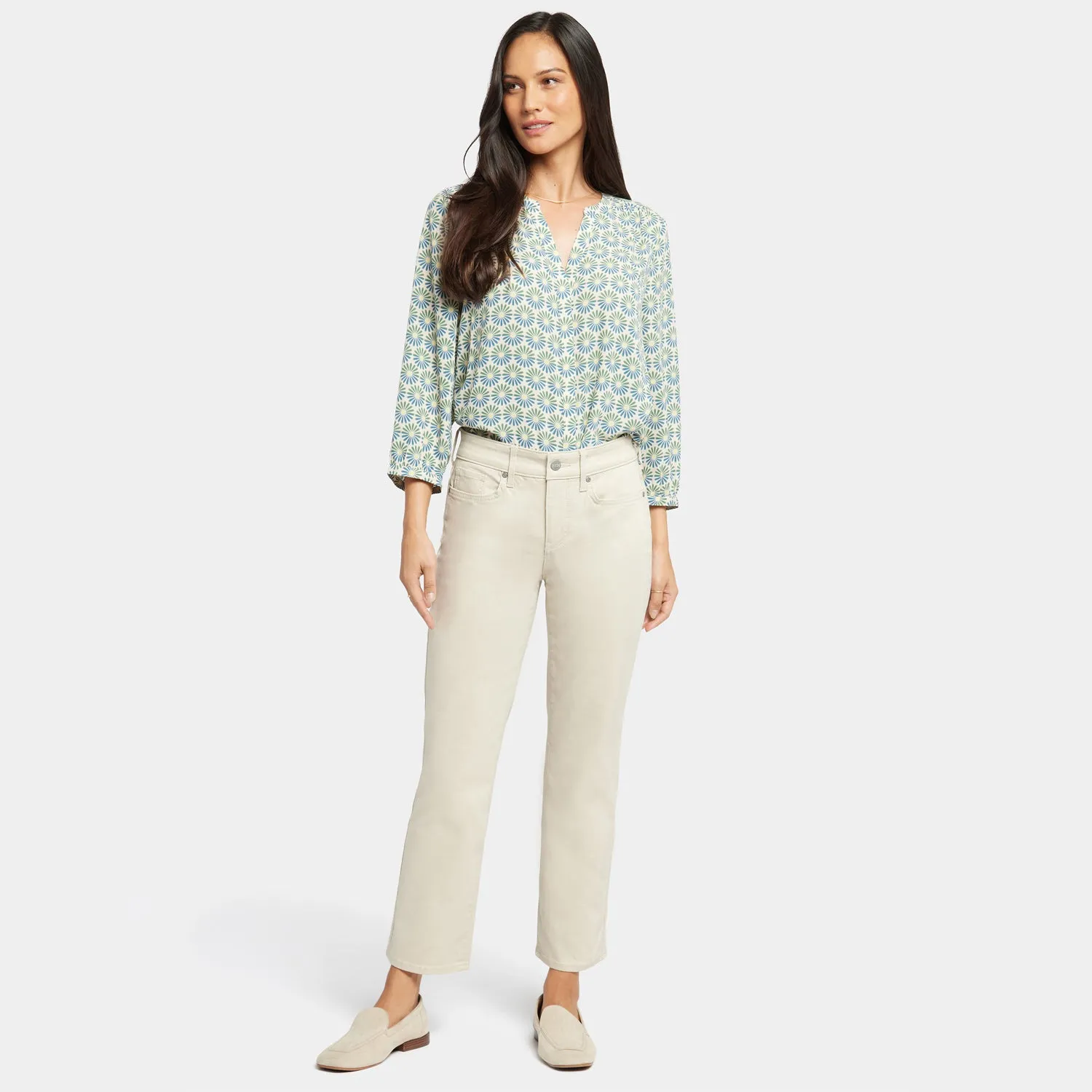 NYDJ Marilyn Straight Ankle Jeans Feather beige