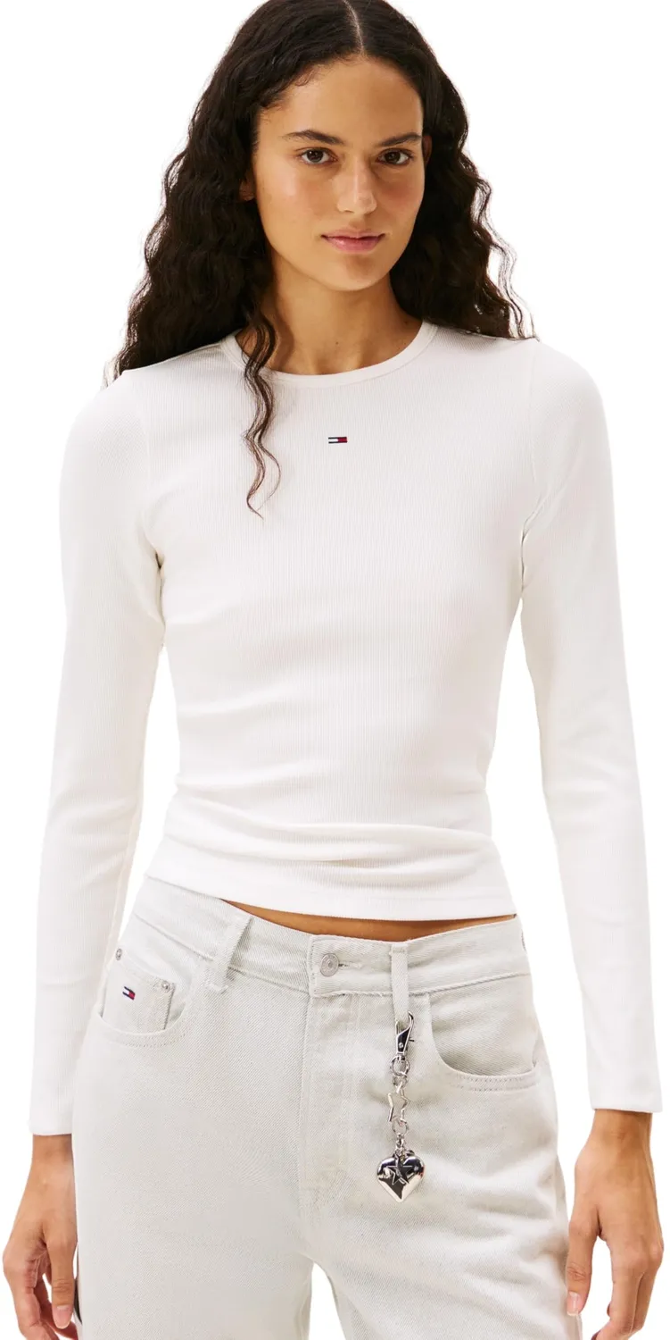 Tommy Jeans Essential Rib Langarmshirt 2er Pack Slim Damen