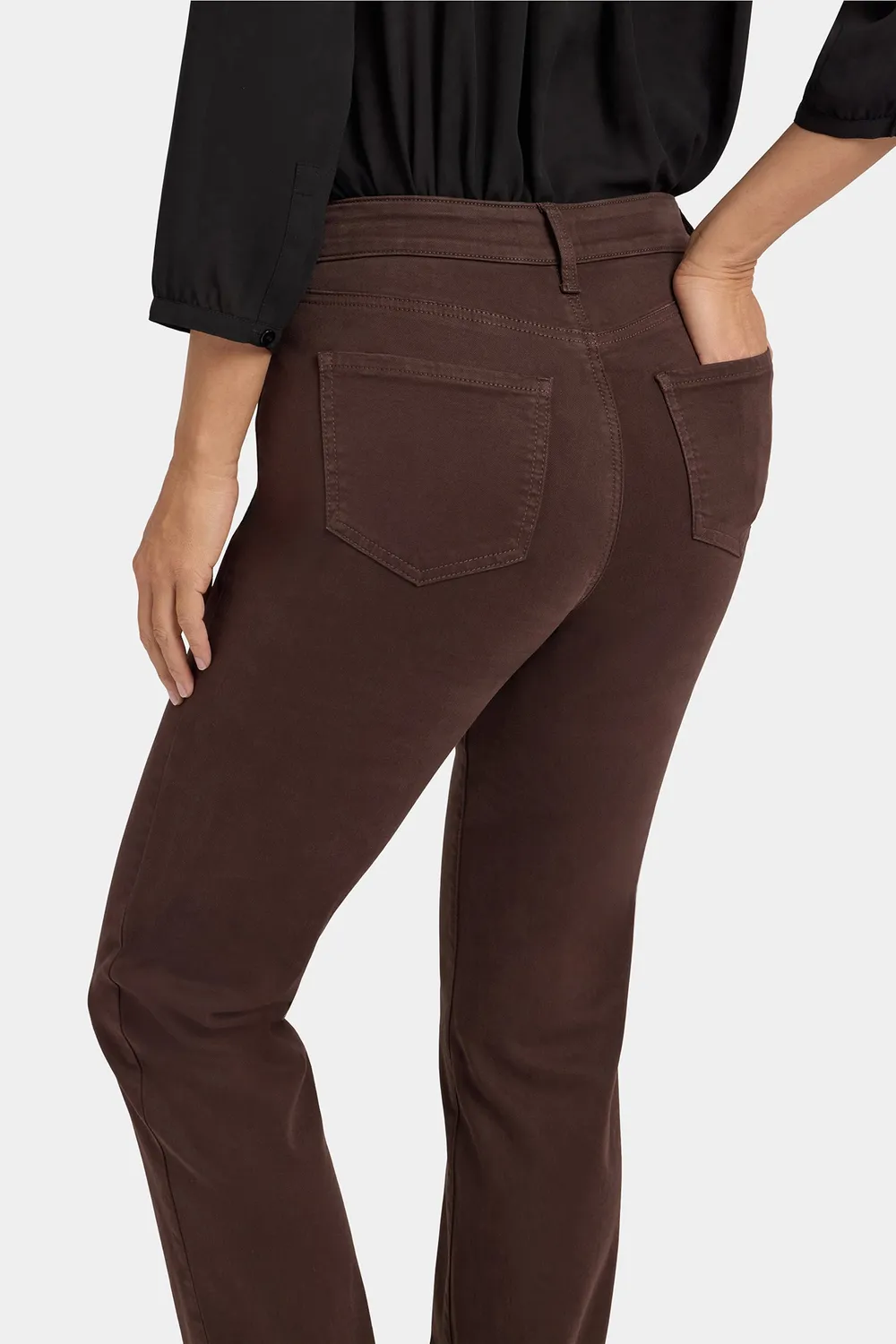 NYDJ Marilyn Straight Petite Jeans Bitter Chocolate