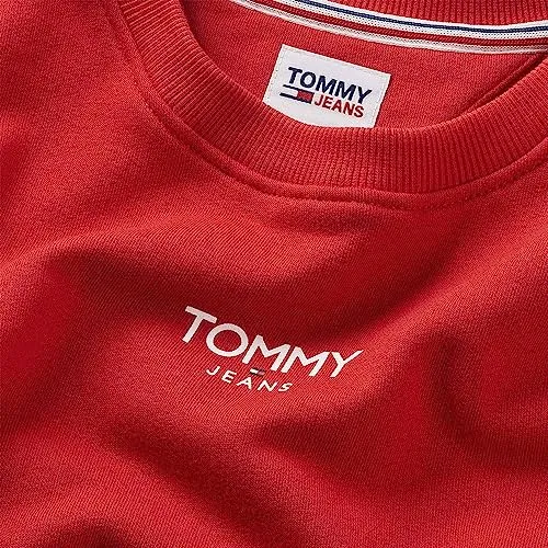 Tommy Jeans Damen Sweatshirt Cropped Rot M Logo