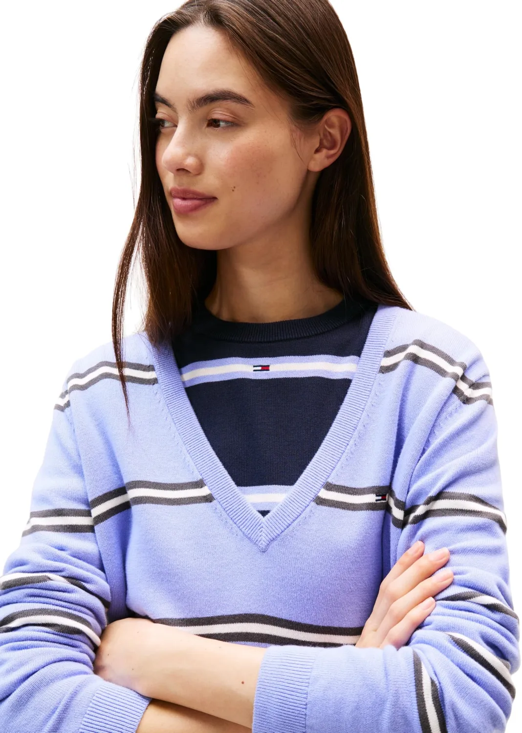 Tommy Jeans Essential V-Ausschnitt Pullover Baumwolle