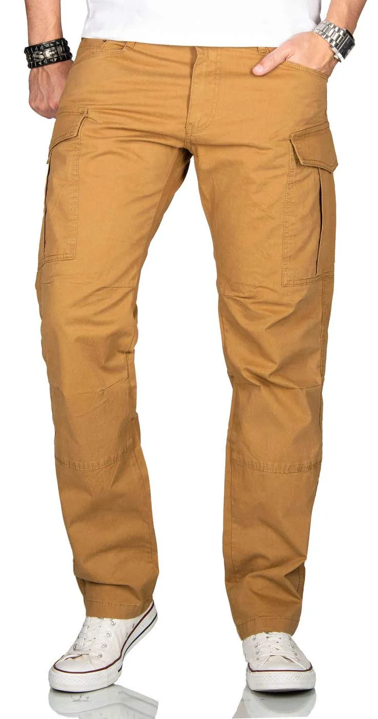 Alessandro Salvarini AS-032 Herren Cargohose Beige Stretch