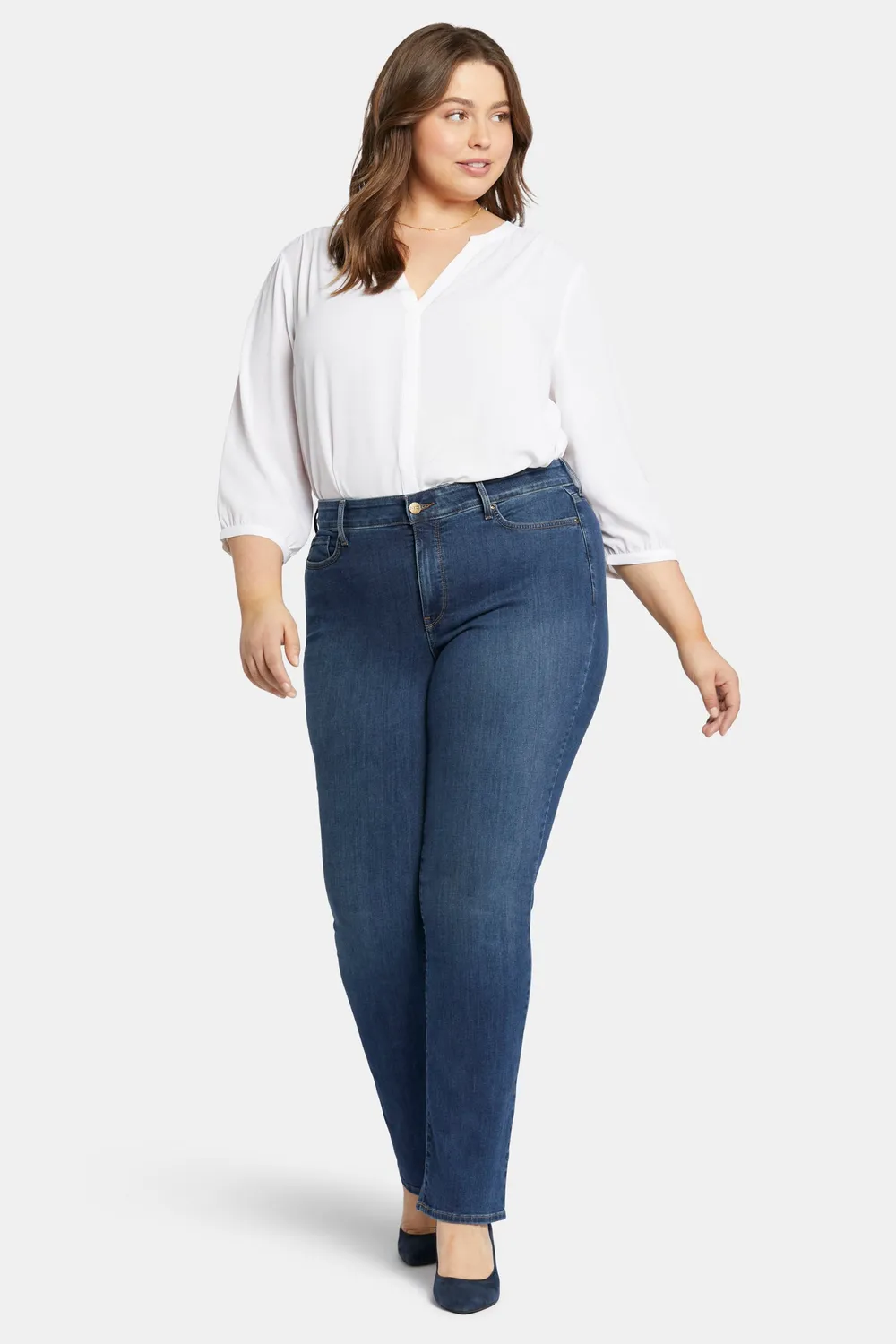 NYDJ Marilyn Straight Jeans Cooper Plus gerade