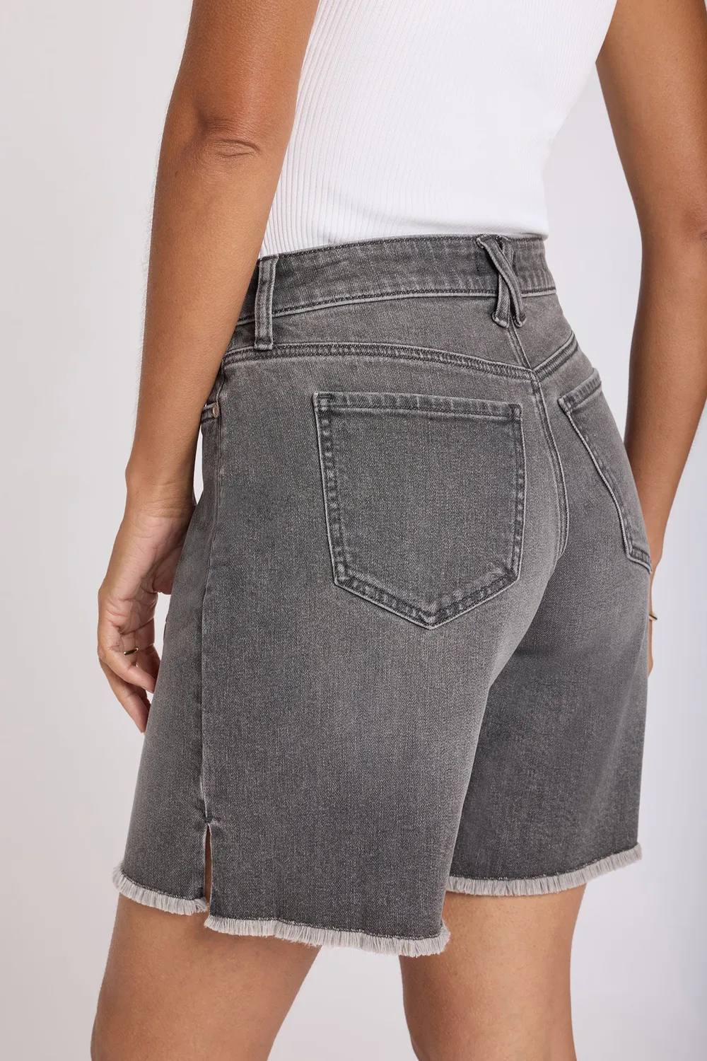 NYDJ Naomi Relaxed Denim-Shorts Dusty Ash 6