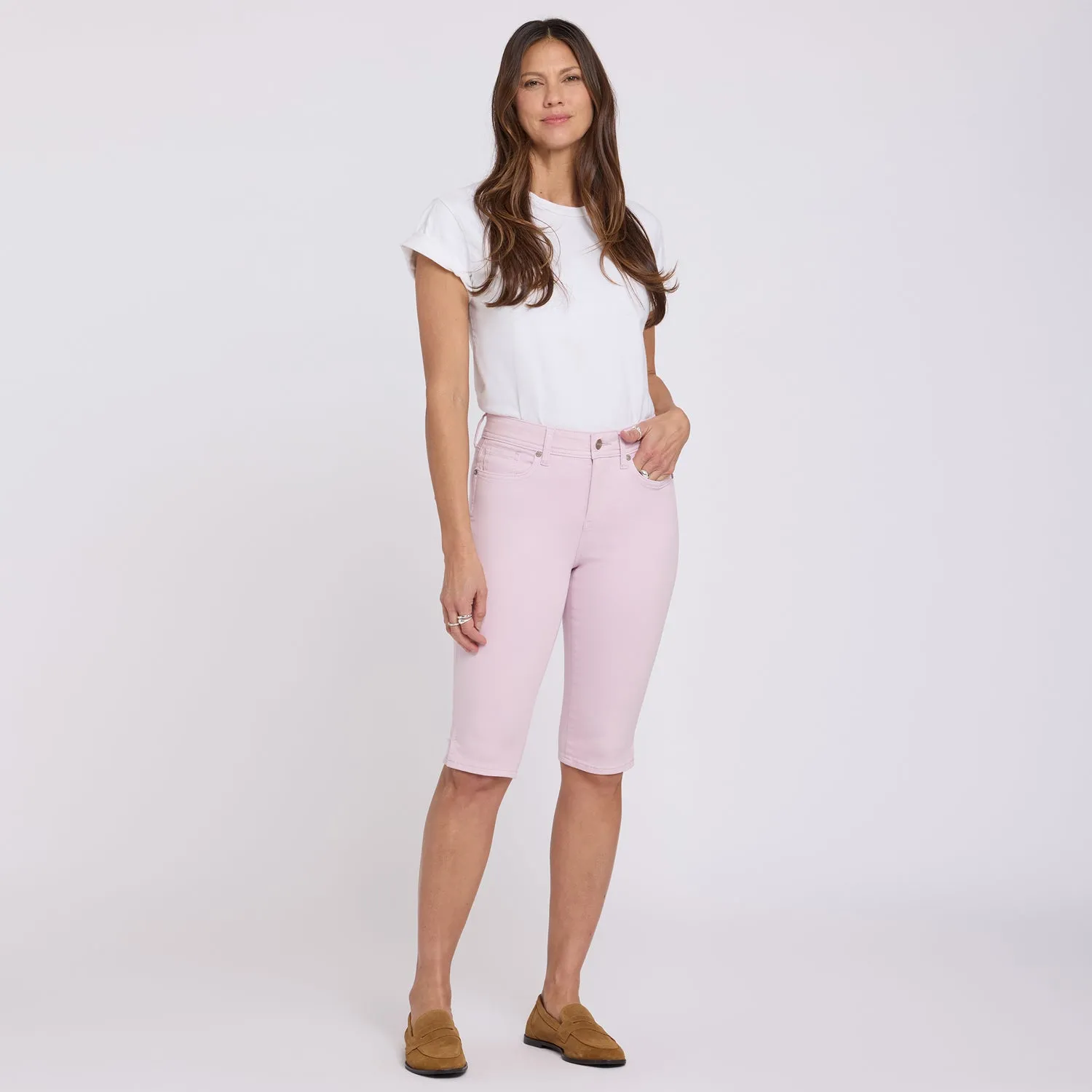 NYDJ Sophie Bike Capri Jeans Light Lilac knieumspielend