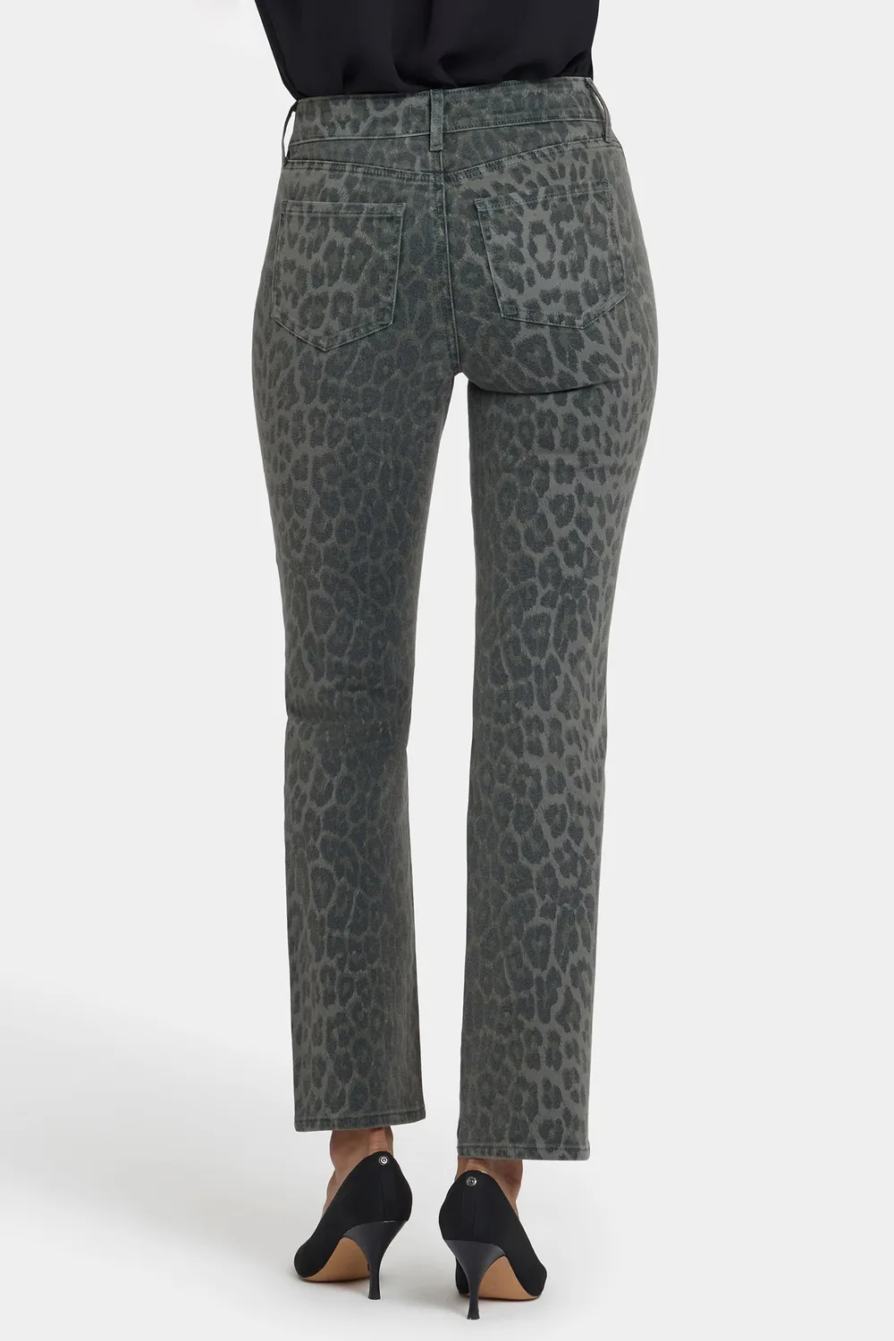 NYDJ Marilyn Straight Jeans Vine Leaf Leopard