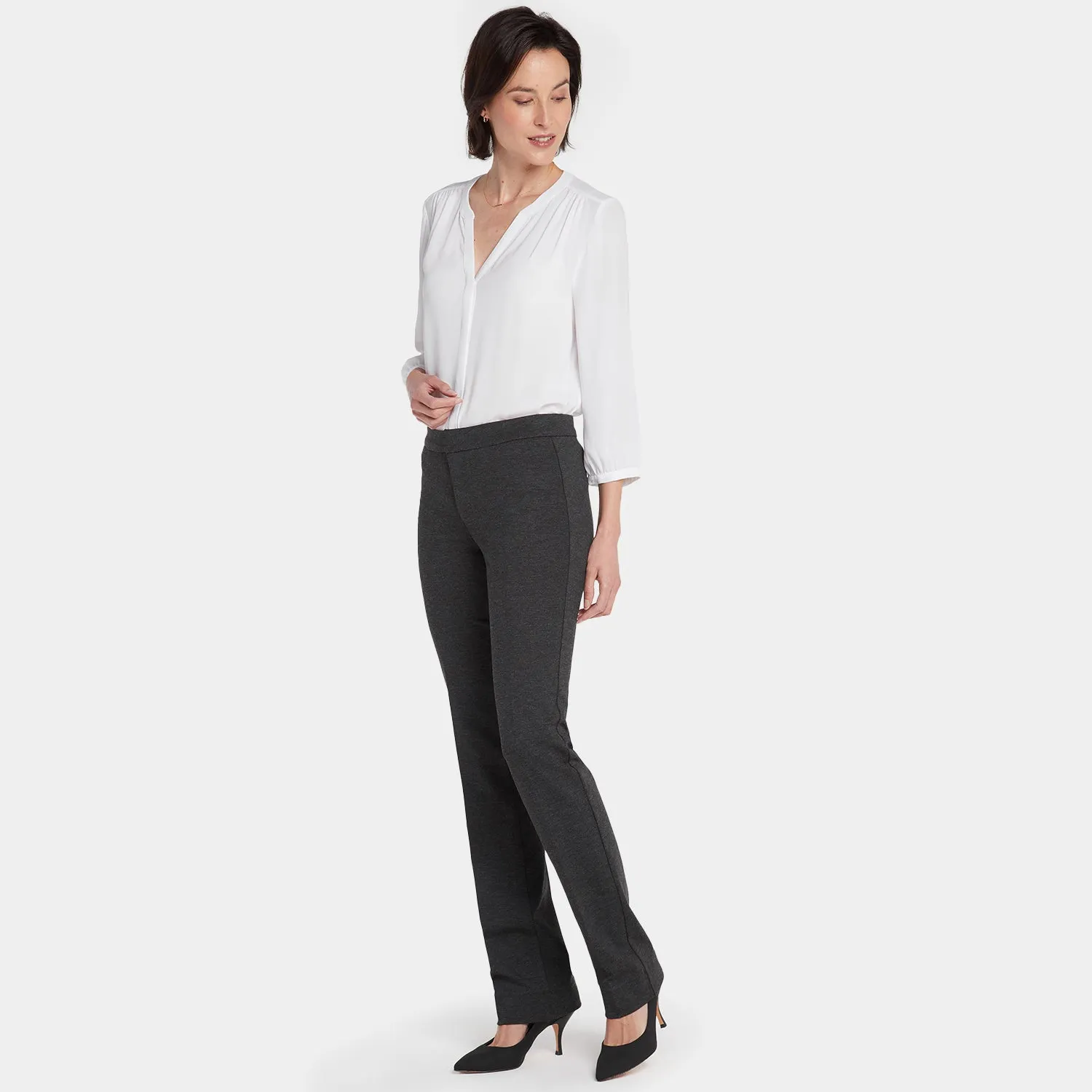 NYDJ Slim Trouser Petite Stoffhose Charcoal Ponte