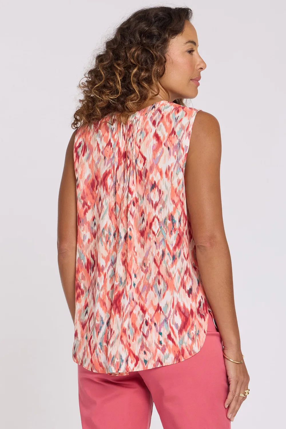 NYDJ Pintuck Blouse ärmellos Mojave Mirage leicht