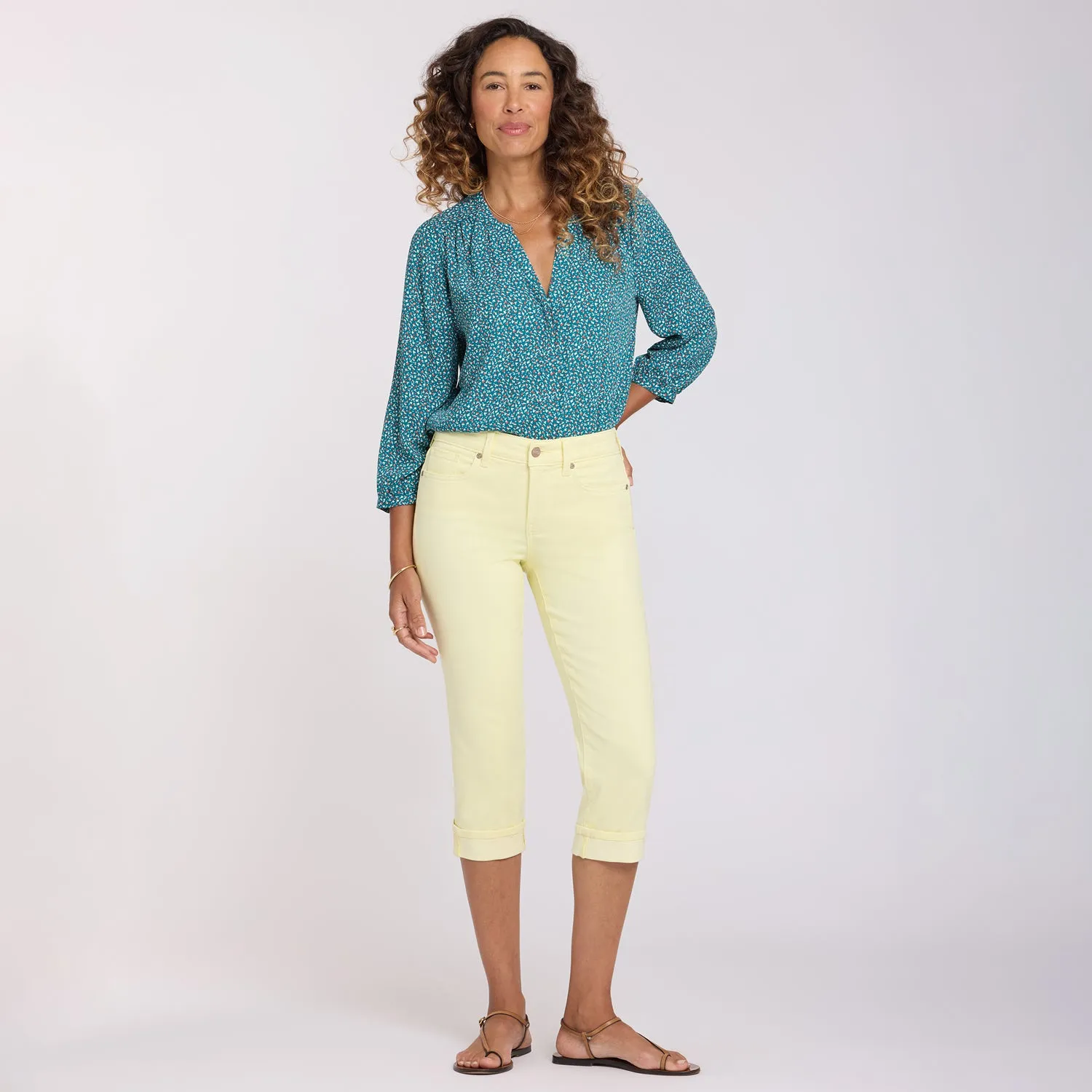 NYDJ Marilyn Straight Crop Jeans Chardonnay cropped